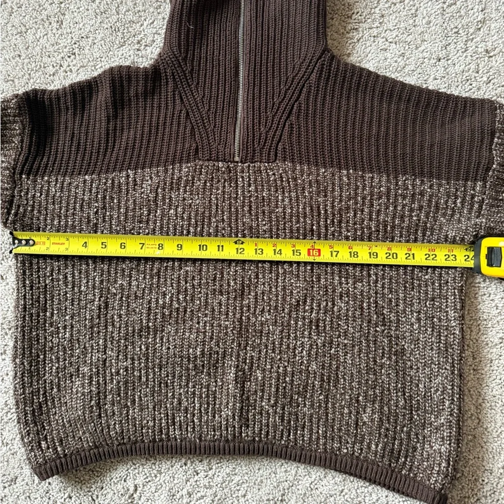 varley willard half zip knit coffee bean egret fleck Size XS  Pullover Oversized - Picture 8 of 10